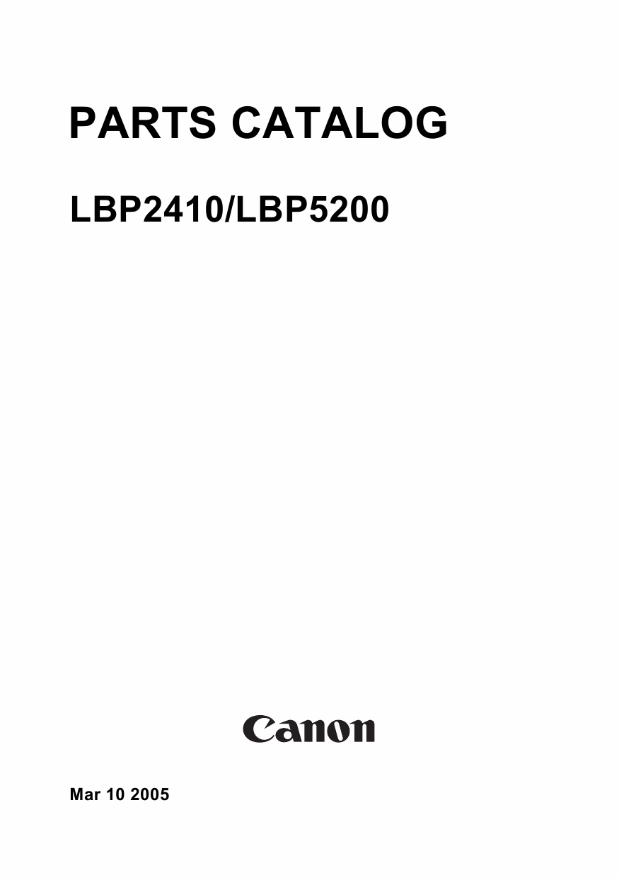 Canon imageCLASS LBP-5200 2410 Parts Catalog Manual-1